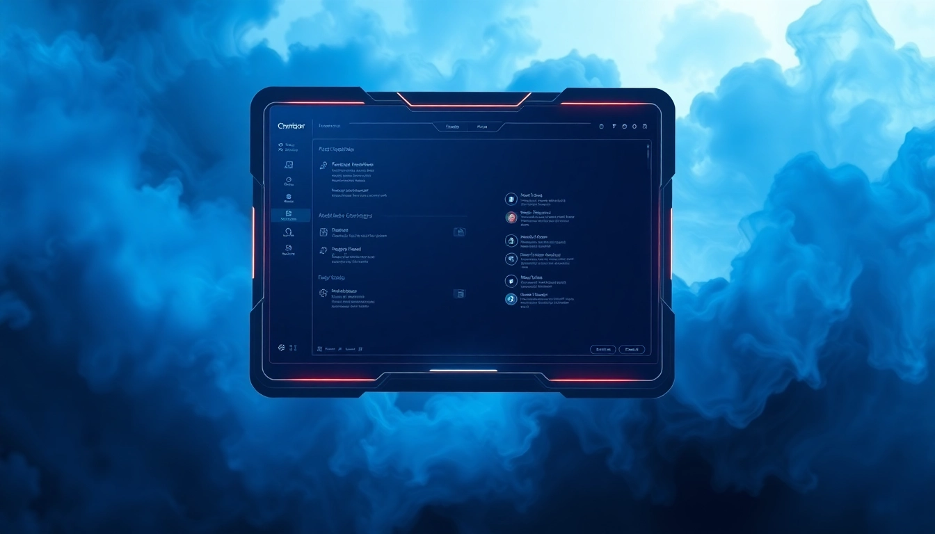Navigate https://32win.show/ with a vibrant, modern desktop UI featuring sleek windows and dynamic elements, emphasizing innovative software development.