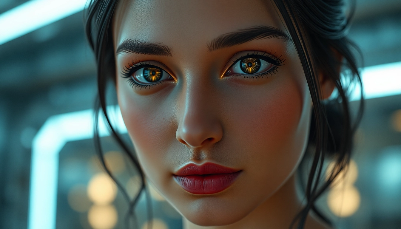 AI girlfriend engaging in a realistic, unfiltered NSFW chat on a sleek digital screen, emphasizing intimacy and advanced AI interaction.